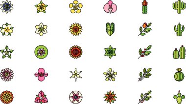 Latin Amerika bitkileri Yüksek Kaliteli Vektör Simgeleri Koleksiyonu ve Düzenlenebilir Darbe. Profesyonel ve Yaratıcı Projeler için ideal.