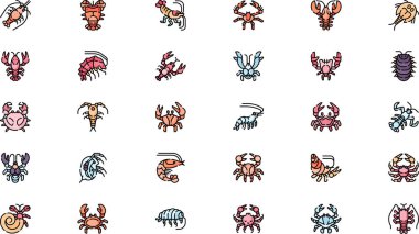 Kabuklu simgeler Yüksek Kaliteli Vektör Simgeleri Koleksiyonu Düzenlenebilir Vuruşlu. Profesyonel ve Yaratıcı Projeler için ideal.