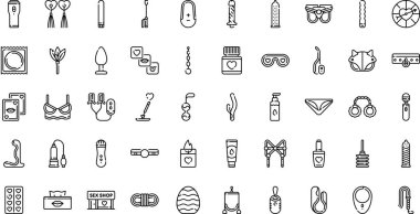 Sex shop icons High-Quality Vector Icons Collection with Editable Stroke. Ideal for Professional and Creative Projects. clipart