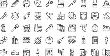 Needlework simgeleri Düzenlenebilir Vuruşlu Yüksek Kaliteli Vektör Simgeleri Koleksiyonu. Profesyonel ve Yaratıcı Projeler için ideal.