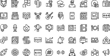 Düzenlenebilir Vuruşlu Yüksek Kaliteli Vektör Simgeleri Koleksiyonu. Profesyonel ve Yaratıcı Projeler için ideal.