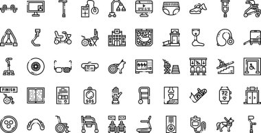 Engelliler için yardım simgeleri. Düzenlenebilir Vuruşlu Yüksek Kaliteli Vektör Simgeleri Koleksiyonu. Profesyonel ve Yaratıcı Projeler için ideal.