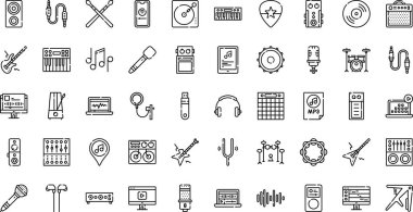 Düzenlenebilir Vuruşlu Elektronik Müzik Simgeleri Yüksek Kaliteli Vektör Simgeleri Koleksiyonu. Profesyonel ve Yaratıcı Projeler için ideal.