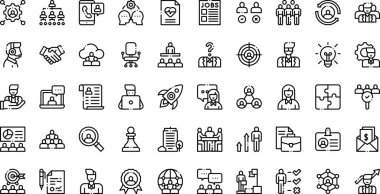 İnsan Kaynakları Yüksek Kaliteli Vektör Simgeleri Koleksiyonu Düzenlenebilir Vuruşlu simgeleri. Profesyonel ve Yaratıcı Projeler için ideal.