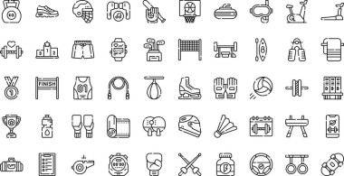 Düzenlenebilir Vuruşlu Spor Simgeleri Yüksek Kaliteli Vektör Simgeleri Koleksiyonu. Profesyonel ve Yaratıcı Projeler için ideal.