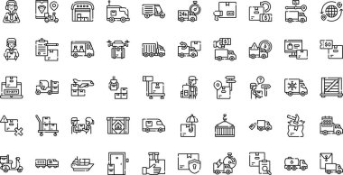 Delivery  icons High-Quality Vector Icons Collection with Editable Stroke. Ideal for Professional and Creative Projects. clipart