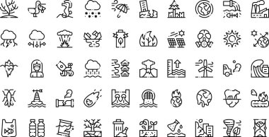 Düzenlenebilir Vuruşlu İklim Değişikliği Simgeleri Yüksek Kaliteli Vektör Simgeleri Koleksiyonu. Profesyonel ve Yaratıcı Projeler için ideal.