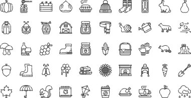 Autumn icons High-Quality Vector Icons Collection with Editable Stroke. Ideal for Professional and Creative Projects. clipart