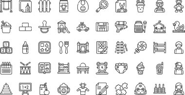 Düzenlenebilir Vuruşlu Anaokulu Simgeleri Yüksek Kaliteli Vektör Simgeleri Koleksiyonu. Profesyonel ve Yaratıcı Projeler için ideal.