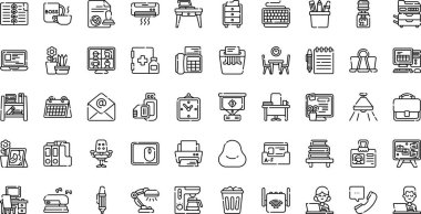 Düzenlenebilir Vuruşlu İşyeri simgeleri Yüksek Kalite Vektör Simgeleri Koleksiyonu. Profesyonel ve Yaratıcı Projeler için ideal.