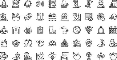 Terapi simgeleri: Düzenlenebilir Vuruşlu Yüksek Kalite Vektör Simgeleri Koleksiyonu. Profesyonel ve Yaratıcı Projeler için ideal.