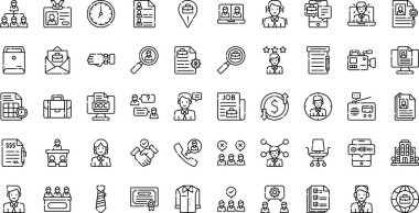 İş görüşmesi simgeleri: Düzenlenebilir Vuruşlu Yüksek Kalite Vektör Simgeleri Koleksiyonu. Profesyonel ve Yaratıcı Projeler için ideal.