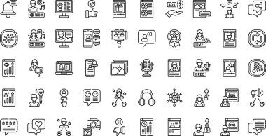 Etkilendirici simgeleri Yüksek Kaliteli Vektör Simgeleri Koleksiyonu Düzenlenebilir Vuruşla. Profesyonel ve Yaratıcı Projeler için ideal.