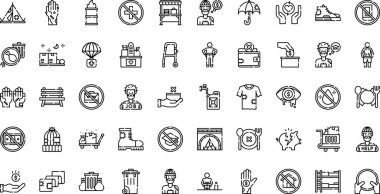 Yoksulluk simgeleri Yüksek Kaliteli Vektör Simgeleri Koleksiyonu Düzenlenebilir Darbe ile. Profesyonel ve Yaratıcı Projeler için ideal.