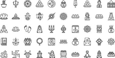 Hinduizm Yüksek Kaliteli Vektör Simgeleri Koleksiyonu Düzenlenebilir Vuruşla simgeleşir. Profesyonel ve Yaratıcı Projeler için ideal.