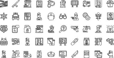 Polis Yüksek Kaliteli Vektör Simgeleri Koleksiyonunu Düzenlenebilir Vuruşla simgeledi. Profesyonel ve Yaratıcı Projeler için ideal.