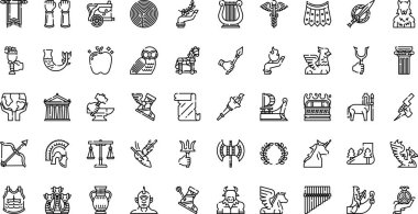 Greek mythology icons High-Quality Vector Icons Collection with Editable Stroke. Ideal for Professional and Creative Projects. clipart