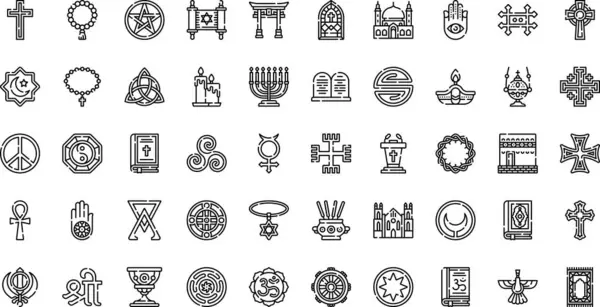 Din simgeleri Yüksek Kaliteli Vektör Simgeleri Koleksiyonu ve Düzenlenebilir Vuruşlar. Profesyonel ve Yaratıcı Projeler için ideal.