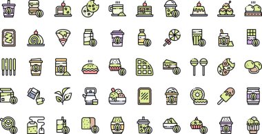 Matcha tea meal simgeleri Yüksek Kaliteli Vektör Simgeleri Koleksiyonu Düzenlenebilir Vuruşla. Profesyonel ve Yaratıcı Projeler için ideal.