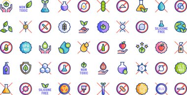 Toxic free icons High-Quality Vector Icons Collection with Editable Stroke. Ideal for Professional and Creative Projects. clipart