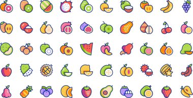 Tropicalfruits icons High-Quality Vector Icons Collection with Editable Stroke. Ideal for Professional and Creative Projects. clipart