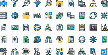 Dijital varlık yönetimi simgeleri Düzenlenebilir Vuruşlu Yüksek Kalite Vektör Simgeleri Koleksiyonu. Profesyonel ve Yaratıcı Projeler için ideal.
