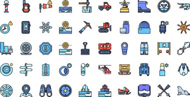 Antarktika simgeleri Düzenlenebilir Vuruşlu Yüksek Kaliteli Vektör Simgeleri Koleksiyonu. Profesyonel ve Yaratıcı Projeler için ideal.