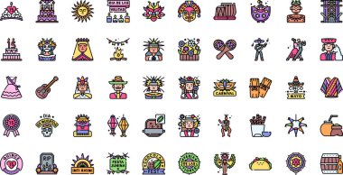 Kültür simgeleri: Düzenlenebilir Vuruşlu Yüksek Kalite Vektör Simgeleri Koleksiyonu. Profesyonel ve Yaratıcı Projeler için ideal.