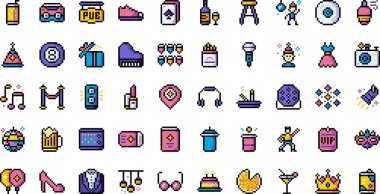 Parti simgeleri Düzenlenebilir Vuruşlu Yüksek Kaliteli Vektör Simgeleri Koleksiyonu. Profesyonel ve Yaratıcı Projeler için ideal.