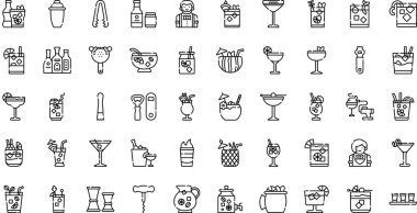 Kokteyl simgeleri Düzenlenebilir Vuruşlu Yüksek Kaliteli Vektör Simgeleri Koleksiyonu. Profesyonel ve Yaratıcı Projeler için ideal.