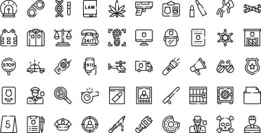 Polis Yüksek Kaliteli Vektör Simgeleri Koleksiyonunu Düzenlenebilir Vuruşla simgeledi. Profesyonel ve Yaratıcı Projeler için ideal.