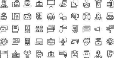 Düzenlenebilir Vuruşlu İş İletişim Simgeleri Yüksek Kalite Vektör Simgeleri Koleksiyonu. Profesyonel ve Yaratıcı Projeler için ideal.