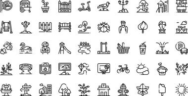 Şehir parkı simgeleri Düzenlenebilir Vuruşlu Yüksek Kalite Vektör Simgeleri Koleksiyonu. Profesyonel ve Yaratıcı Projeler için ideal.