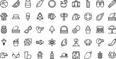 Düzenlenebilir Vuruşlu Tropikal ikonlar Yüksek Kaliteli Vektör Simgeleri Koleksiyonu. Profesyonel ve Yaratıcı Projeler için ideal.