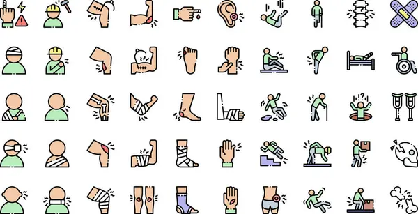 Yaralanma simgeleri, Yüksek Kalite Vektör Simgesi Koleksiyonu ve Düzenlenebilir Vuruşlar. Profesyonel ve Yaratıcı Projeler için ideal.