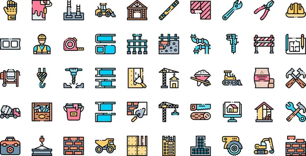 Düzenlenebilir Vuruşlu Yüksek Kaliteli Vektör Simgeleri Koleksiyonu inşaat ve araç simgeleri. Profesyonel ve Yaratıcı Projeler için ideal.