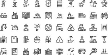 Factory icons . High-Quality Vector Icons Collection with Editable Stroke. Ideal for Professional and Creative Projects. clipart