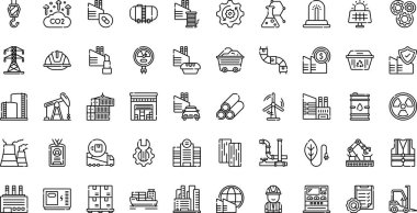 Etkilendirici simge sanayi simgeleri Yüksek Kalite Vektör Simgeleri Koleksiyonu ve Düzenlenebilir Vuruşlar. Profesyonel ve Yaratıcı Projeler için ideal.