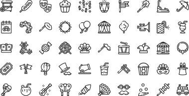 Düzenlenebilir Vuruşlu Karnaval simgeleri Yüksek Kaliteli Vektör Simgeleri Koleksiyonu. Profesyonel ve Yaratıcı Projeler için ideal.