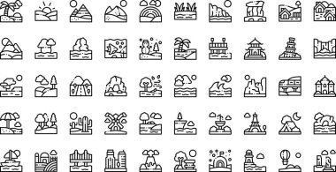 Landscape icons High-Quality Vector Icons Collection with Editable Stroke. Ideal for Professional and Creative Projects. clipart