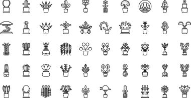 Indoor plants icons High-Quality Vector Icons Collection with Editable Stroke. Ideal for Professional and Creative Projects. clipart