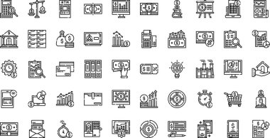 Düzenlenebilir Vuruşlu Ekonomi Simgeleri Yüksek Kalite Vektör Simgeleri Koleksiyonu. Profesyonel ve Yaratıcı Projeler için ideal.