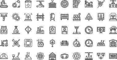 Fabrika ikonları. Düzenlenebilir Vuruşlu Yüksek Kaliteli Vektör Simgeleri Koleksiyonu. Profesyonel ve Yaratıcı Projeler için ideal.