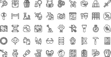 Archeology icons High-Quality Vector Icons Collection with Editable Stroke. Ideal for Professional and Creative Projects. clipart