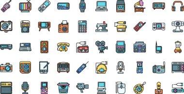 Vintage devices icons .. High-Quality Vector Icons Collection with Editable Stroke. Ideal for Professional and Creative Projects. clipart