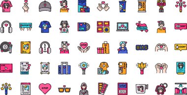 Kpop icons High-Quality Vector Icons Collection with Editable Stroke. Ideal for Professional and Creative Projects. clipart