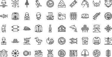 Düzenlenebilir Vuruşlu İzlanda Yüksek Kalite Vektör Simgeleri Koleksiyonu. Profesyonel ve Yaratıcı Projeler için ideal.