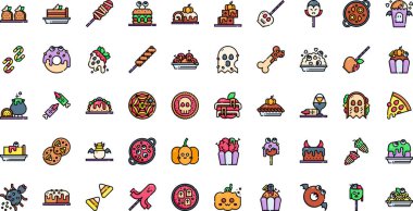 Halloween meals icons High-Quality Vector Icons Collection with Editable Stroke. Ideal for Professional and Creative Projects. clipart