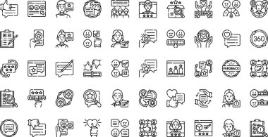 Düzenlenebilir Vuruş ile Yüksek Kaliteli Vektör Simgeleri Koleksiyonunu Gözden Geçirir. Profesyonel ve Yaratıcı Projeler için ideal.