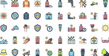 Sunprotection icons High-Quality Vector Icons Collection with Editable Stroke. Ideal for Professional and Creative Projects. clipart